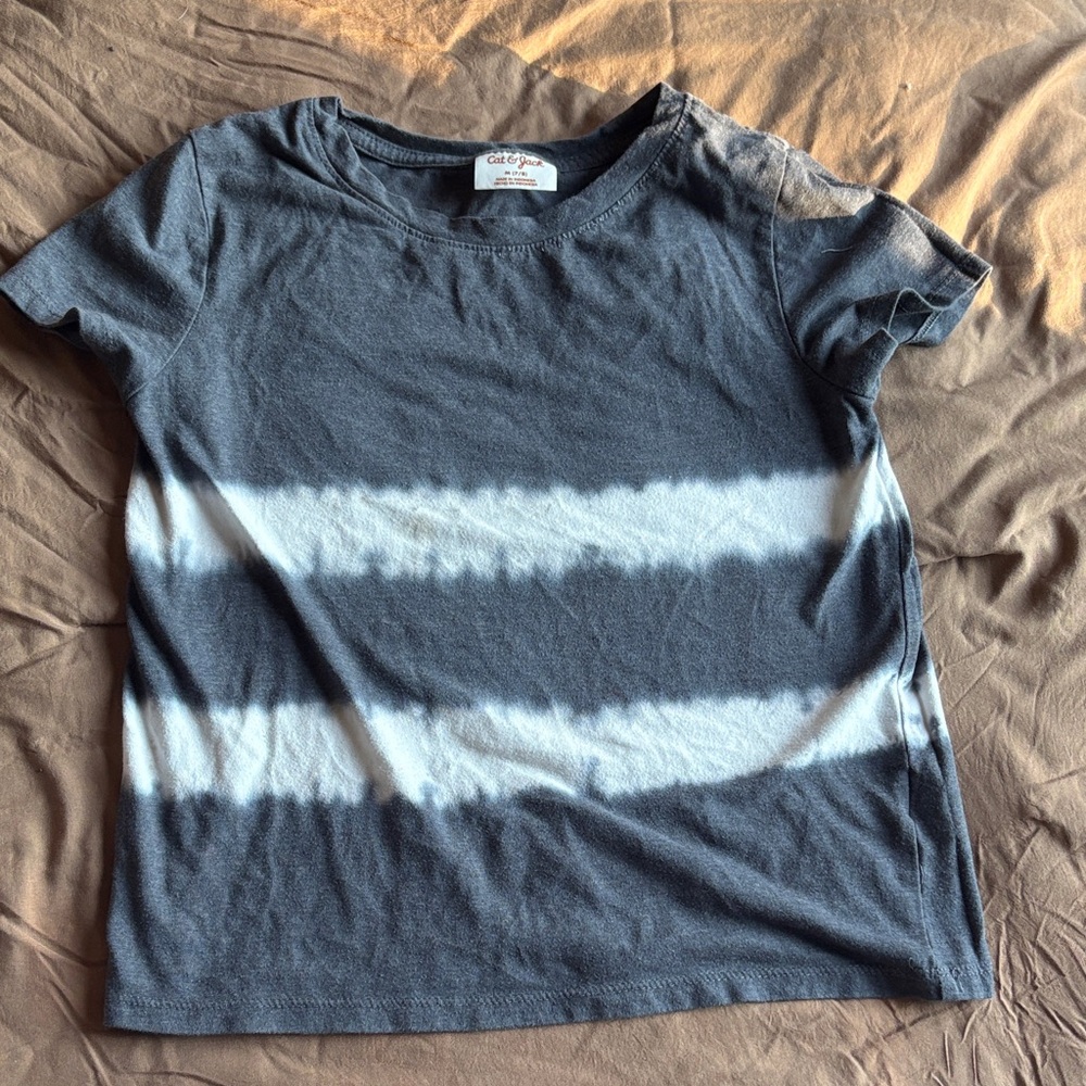 Cat & Jack Navy and White Striped Tee